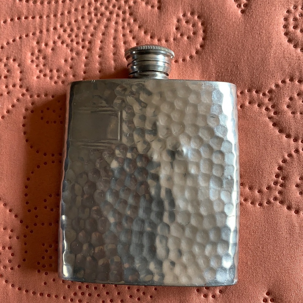 3oz ENGLISH PEWTER HIP FLASK RUSTIC